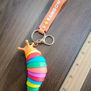 Rainbow Multicolor Snail Keychain